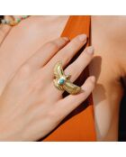 Bague réglable aigle Holya turquoise