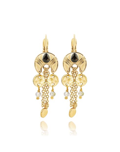 Boucles d'oreilles pendantes avec chaînes Karala noires