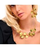 Collier feuilles Vina doré