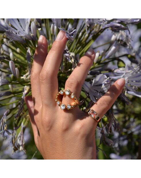 Bague Bemol blanche/dorée