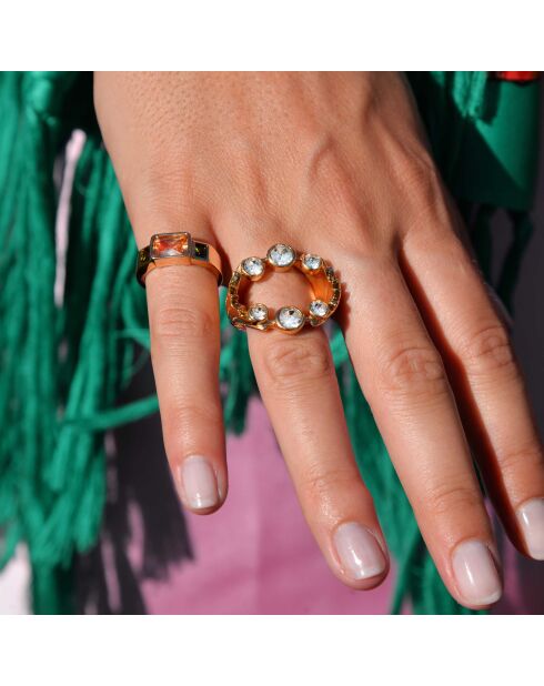 Bague Bemol blanche/dorée