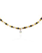 Collier avec perles et pampille en crystal Sarbakane noir