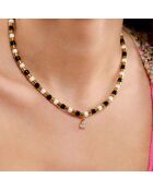 Collier avec perles et pampille en crystal Sarbakane noir
