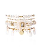Bracelet manchette multiliens avec fermoir aimanté Egerie blanc