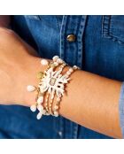 Bracelet manchette multiliens avec fermoir aimanté Egerie blanc