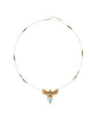 Collier chaîne avec perles et pendentif aigle Wings doré