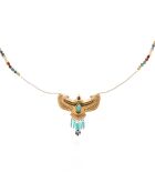 Collier chaîne avec perles et pendentif aigle Wings doré