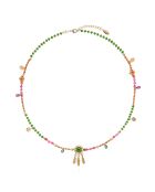 Collier de perles avec pampilles Jayden vert