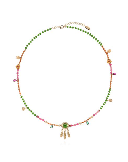 Collier de perles avec pampilles Jayden vert