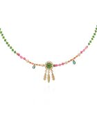 Collier de perles avec pampilles Jayden vert