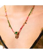 Collier de perles avec pampilles Jayden vert