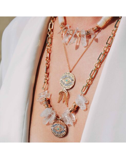 Collier chaîne avec pendentif central Mythe doré