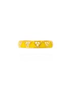 Bague ajustable avec émail coloré et strass Yolanda jaune
