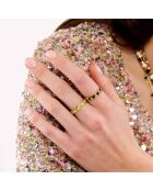 Bague ajustable avec émail coloré et strass Yolanda jaune