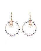 Boucles d'oreilles pendantes avec perles pour oreilles percées Recif blanches