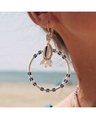 Boucles d'oreilles pendantes avec perles pour oreilles percées Recif blanches