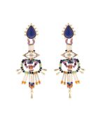 Boucles d'oreilles pendantes de perles Halba bleues