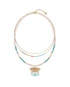 Collier rang multiples avec pendentif Aloni turquoise