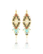 Boucles d'oreilles pendantes avec perles Kora bleues