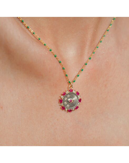 Collier de chaîne avec pendentif Duardo rose