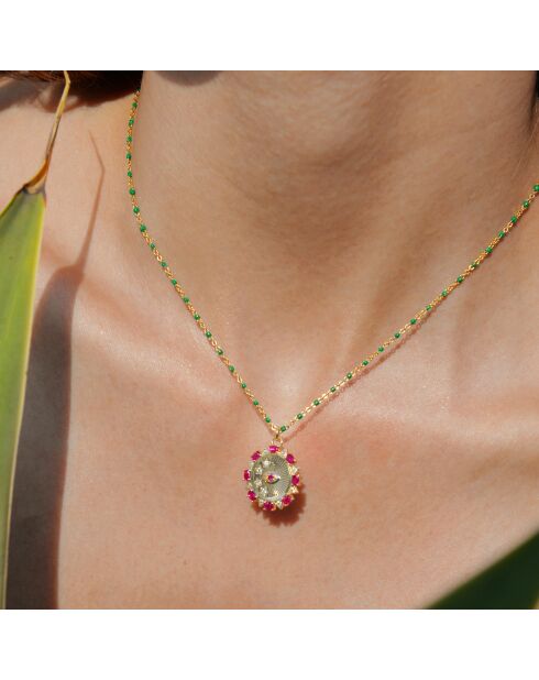 Collier de chaîne avec pendentif Duardo rose