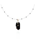 Collier chaîne avec perles et pendentif Kika noir