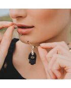 Collier chaîne avec perles et pendentif Kika noir
