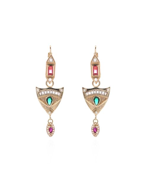 Boucles d'oreilles pendantes avec perles Lyvie vertes