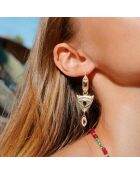 Boucles d'oreilles pendantes avec perles Lyvie vertes