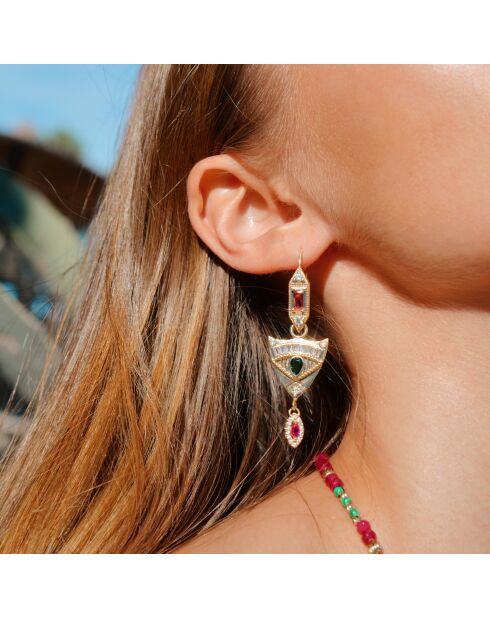 Boucles d'oreilles pendantes avec perles Lyvie vertes