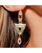 Boucles d'oreilles pendantes avec perles Lyvie vertes