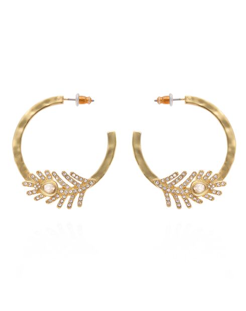 Boucles d'oreilles créoles Carmelles/Blanches