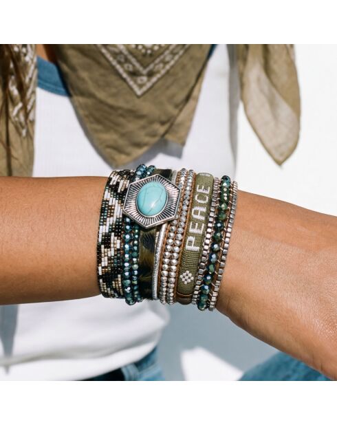 Bracelet manchette Greanpeace kaki