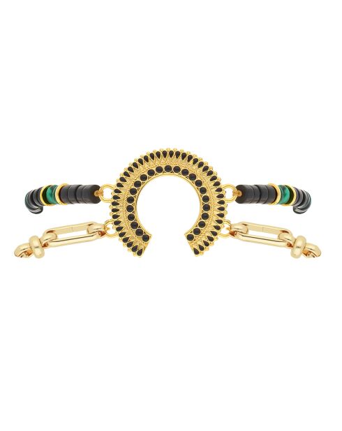 Bracelet manchette Kid noir