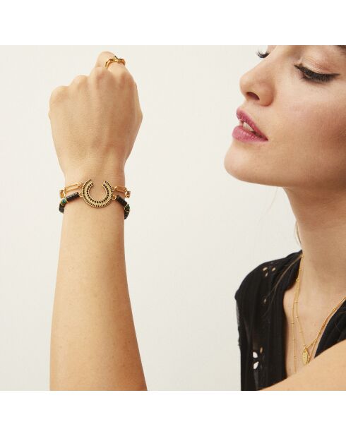 Bracelet manchette Kid noir