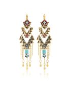 Boucles d'oreilles pendantes avec perles Nunes turquoises
