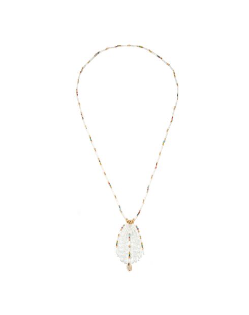 Collier pendentif perles Merange blanc