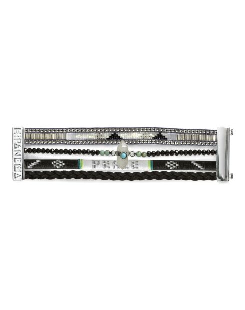 Bracelet manchette Peace noir