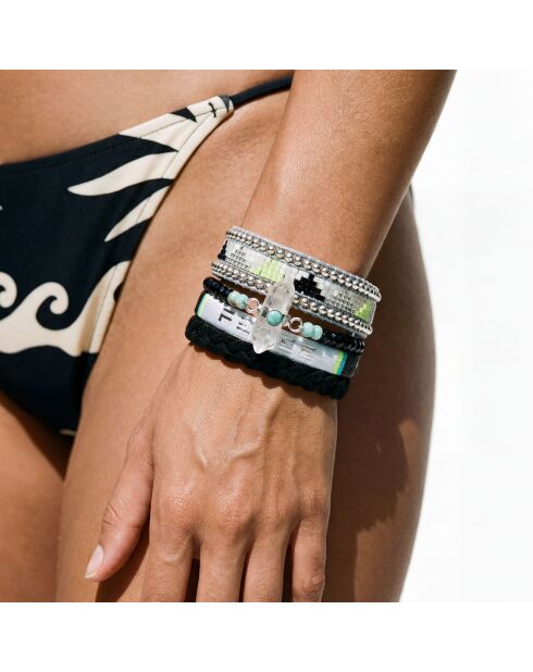 Bracelet manchette Peace noir
