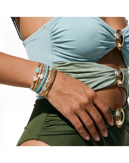 Bracelet manchette Chamade turquoise