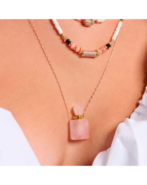Collier sautoir Humey rose