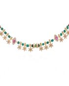 Collier de perles avec pampilles Jadessy emeraude