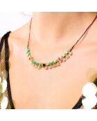 Collier de perles avec pampilles Jadessy emeraude