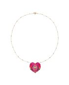 Collier chaîne avec charm central avec perles Janeira rose