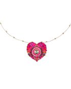 Collier chaîne avec charm central avec perles Janeira rose