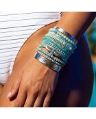Bracelet manchette Aqua turquoise