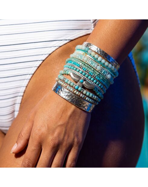 Bracelet manchette Aqua turquoise
