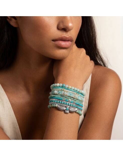 Bracelet manchette Aqua turquoise