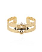 Bracelet jonc avec cabochon central et strass Frozen doré