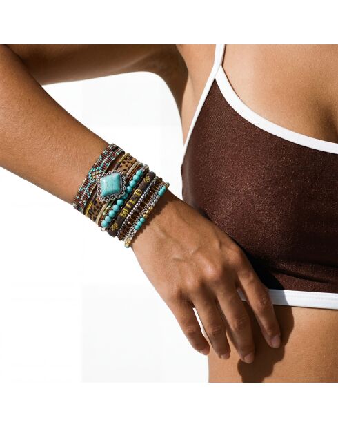 Bracelet manchette Brownwild marron